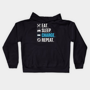 Eat Sleep Charge Repeat T-Shirt Low Battery Kids Hoodie